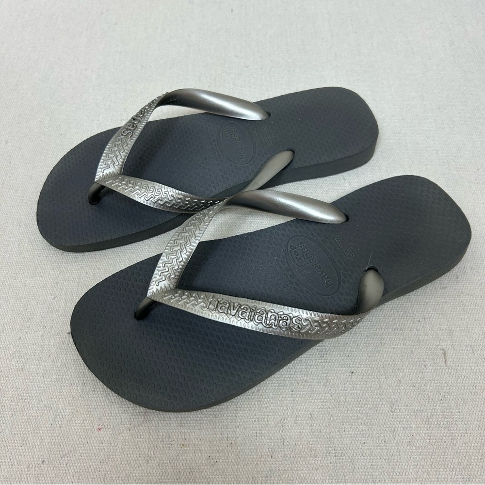 Havaianas Black and Silver Flip Flop Sandals